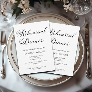 Modernes Script Hochzeitsessen Probe Einladung