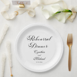 Modernes Script Hochzeitsessen Probe Pappteller