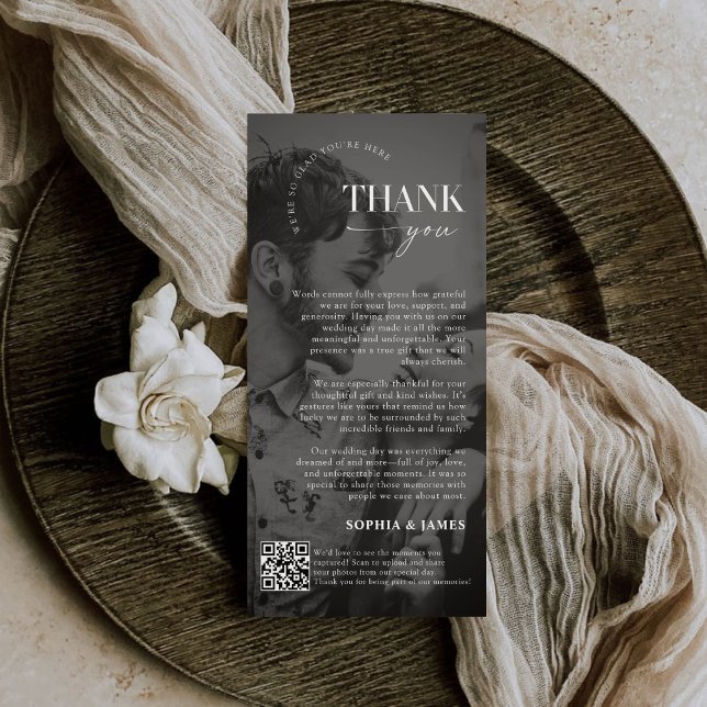 Modernes Script Hochzeitsskript Foto Danke Karte Q (Von Creator hochgeladen)