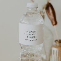 Modernes Script Hochzeitswasser-Flaschenlabel