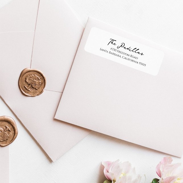 Modernes Script Holiday Rücksendeadresse Sticker (Von Creator hochgeladen)