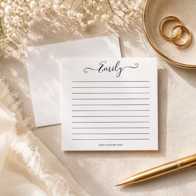 Modernes Script Individuelle Name Message Chic Per Mitteilungskarte (Von Creator hochgeladen)