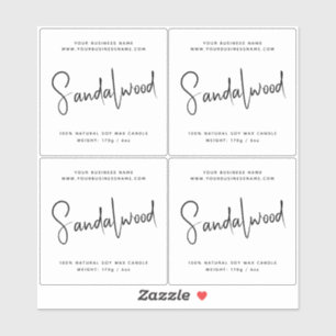 Modernes Script-Kosmetik-Kerzensiegel Aufkleber