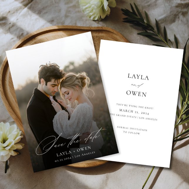 Modernes Script Minimalistisch Rustic Boho Wedding Save The Date (Von Creator hochgeladen)