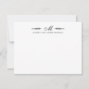Modernes Script mit Verheiratetem Namen Mitteilungskarte