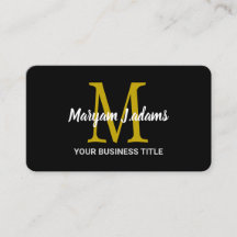 Modernes Script Monogram (QR Code) Chic Black Gold