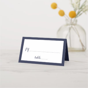 Modernes Script Navy Blue Wedding Platzkarte