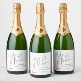 Modernes Script Petals Prosecco Cheers Brautparty