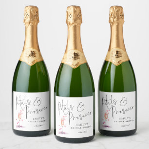 Modernes Script Petals Prosecco Cheers Brautparty