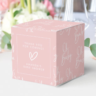 Modernes Script Pink Oh Baby Simple Baby Showroom Geschenkschachtel