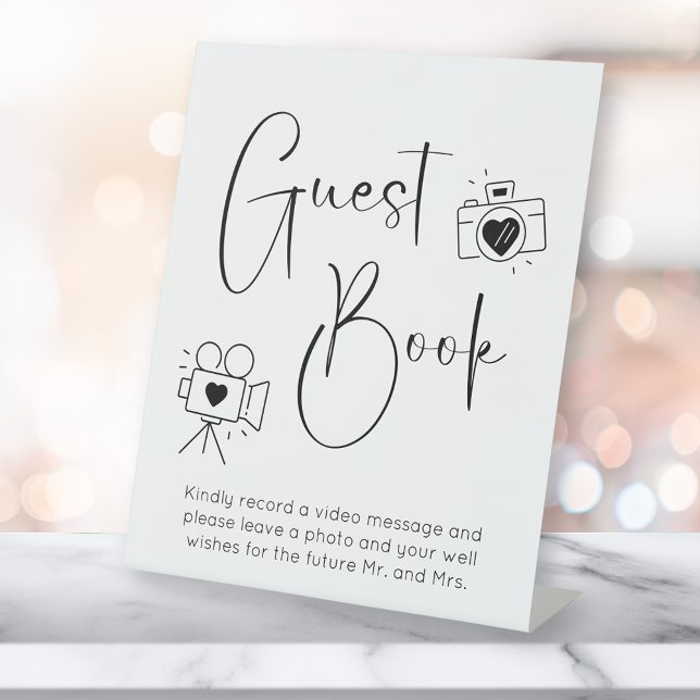 Modernes Script Polterabend Foto Gästebuch Sockelschild (Von Creator hochgeladen)