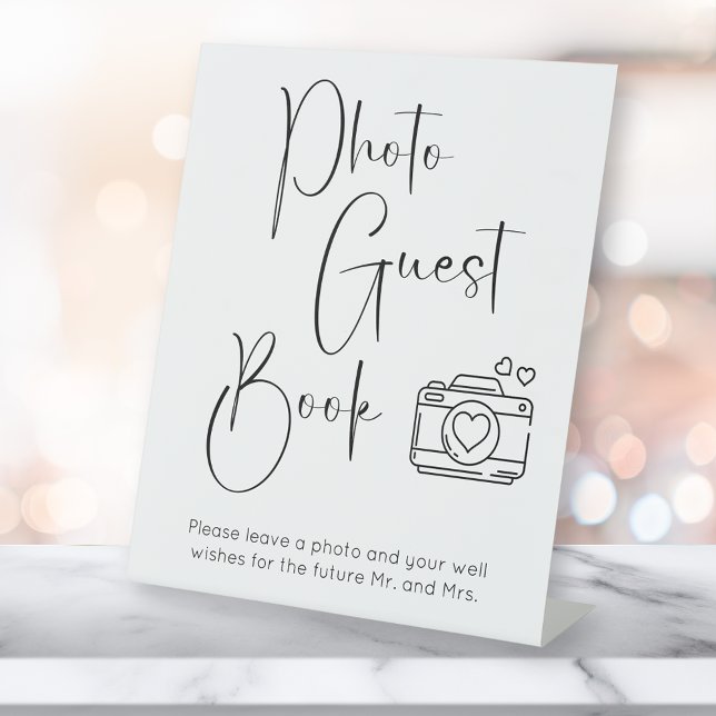 Modernes Script Polterabend Foto Gästebuch Sockelschild (Von Creator hochgeladen)