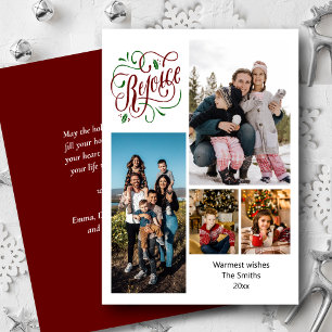 Modernes Script REJOICE 4 Foto Collage Weihnachten