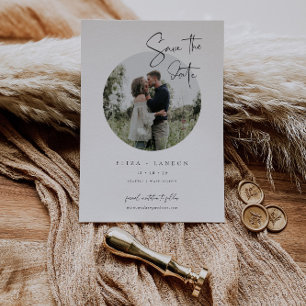Modernes Script Save the Date Hochzeitsfotokarte