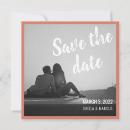 Modernes Script Save the Date Hochzeitsfotokarte