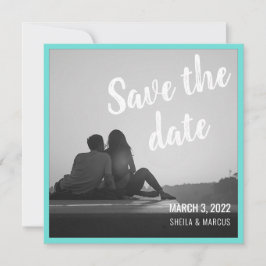 Modernes Script Save the Date Hochzeitsfotokarte