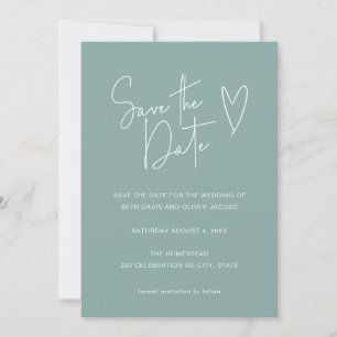 Modernes Script Schriftart Green Foto Save the Dat Date