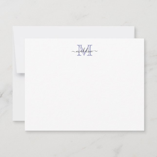 Modernes Script sehr Lila Mitteilungskarte (Vorderseite)