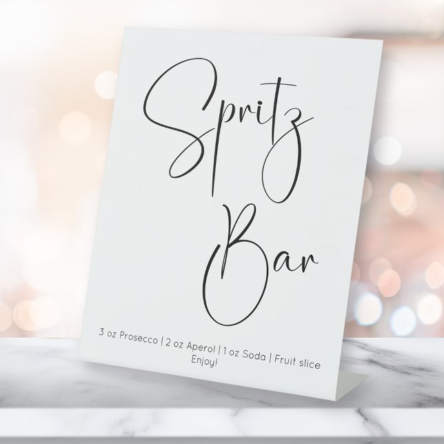 Modernes Script Spritz Bar Brautparty Sockelschild (Von Creator hochgeladen)