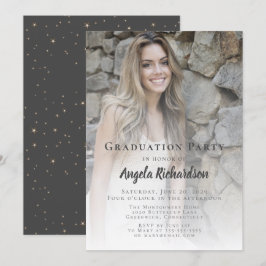 Modernes Script Typografy Abschluss Foto Party Einladung