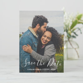Modernes Script Typografy Foto Elegante Wedding Save The Date
