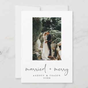 Modernes Script Verheiratet und Merry Holiday Foto