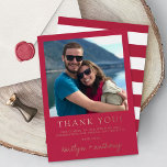 Modernes Script Viva Magenta Wedding Foto Vielen D Folieneinladung<br><div class="desc">Wir bedanken uns bei Ihnen im Stil dieser modernen und sehr trendigen echten Folie gepresst Hochzeitskarten. Das Design lässt sich leicht mit Ihrer speziellen Veranstaltungssprache personalisieren und Ihre Gäste werden begeistert sein, wenn sie diese fantastischen Dankeskarten erhalten. Matching-Elemente finden Sie in der Auflistung. Das Cover-Foto wurde unter Verwendung von Ressourcen...</div>