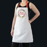 Modernes Script Wasserfarbe Frohe Weihnachtsfeier Schürze<br><div class="desc">Eine hübsche,  blumengeschmückte Schürze. Gib es als Geschenk für einen besonderen Freund. Entworfen für Sie von BlackBerry Boulevard.</div>