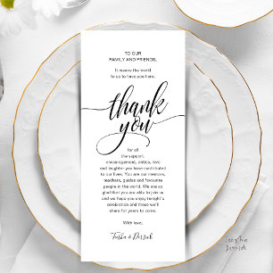 Modernes Script Wedding Guest Dinner Vielen Dank Programm