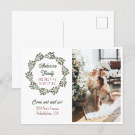 Modernes Script Weihnachtsmann Foto Moving Ankündigungspostkarte