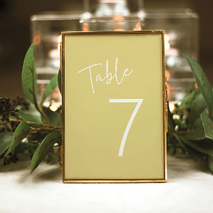 Modernes Script Yellow Oh Baby Simple Baby Dusche Tischnummer