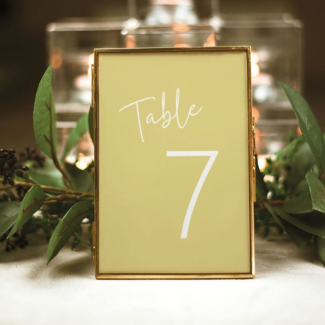 Modernes Script Yellow Oh Baby Simple Baby Dusche Tischnummer (Von Creator hochgeladen)