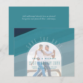 Modernes Sea Glass Ocean Peacock Aquamarine Hochze