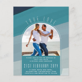 Modernes Sea Glass Ocean Peacock Aquamarine Hochze Flyer