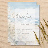 Modernes Seaside Watercolor Beach Bridal Luncheon