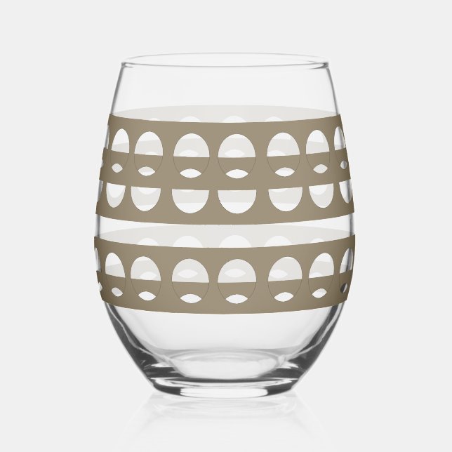 Modernes Sepia Shapes Pattern Trinkbehälter Set Weinglas Ohne Stiel (Vorderseite)