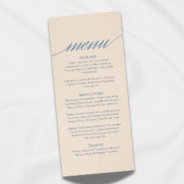 Modernes SerienWedding Menu in Dusty Blue Menükarte