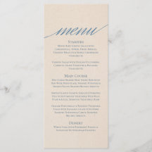 Modernes SerienWedding Menu in Dusty Blue