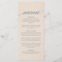 Modernes SerienWedding Menu in Dusty Blue Menükarte