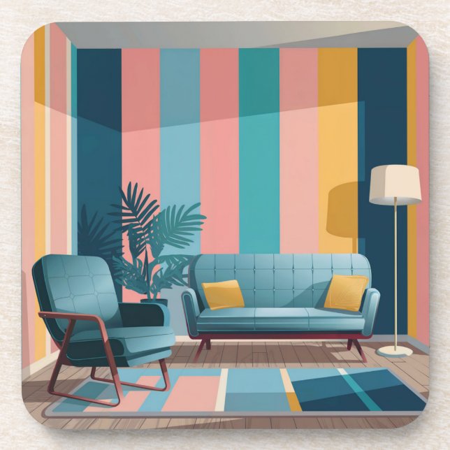 Modernes Set aus Kunststoff-Untersetzer Getränkeuntersetzer (Vorderseite)