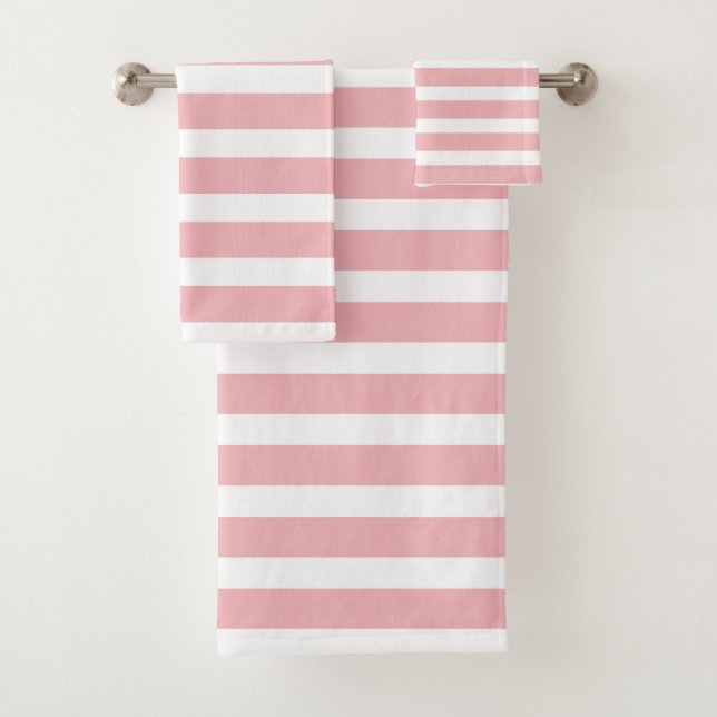 Modernes Set aus rosa und weiß Streifen (Insitu)