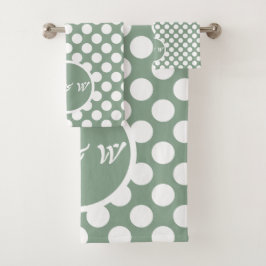 Modernes Set für Graue und weiße Polka Dot Bath Ha
