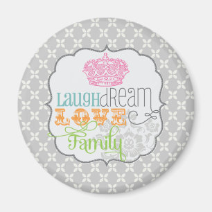 Modernes Shabby Chic-Lachen-Traum-Liebe-u. Magnet