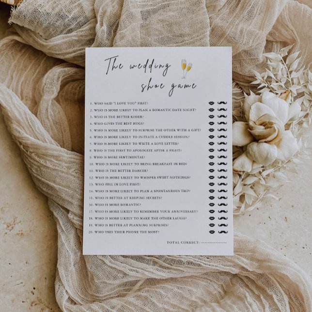 Modernes Shoe-Template für Hochzeiten, Einladung (Modern Wedding Shoe Game Template, Invitation)