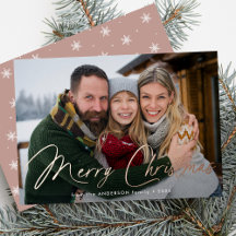 Modernes Signature Script Weihnachten Dusty Rose F