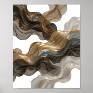 Modernes Silber ABSTRACT ART Statement T-Shirt Poster