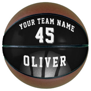 Modernes Silber Schwarzer Spieler Team Name Nummer Basketball