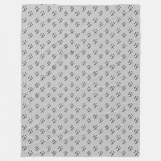 Modernes, silbergraues Muster Fleece Blanket (Vorderseite)