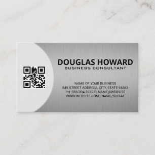 Modernes Silbermetall   QR Visitenkarte
