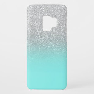Modernes silbernes Glitter ombre aquamariner Ozean Case-Mate Samsung Galaxy S9 Hülle